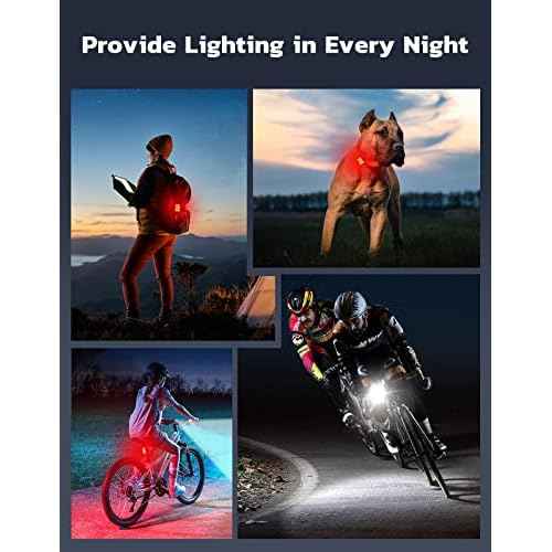 Bike Lights for Night Riding, USB Rechargeable Bike Lights Front and Back, Waterproof IP65 Bicycle Light, 4+6 Modes Bike Headlight and Tail Light Set,1.5 Hrs Fast Charging, Easy to Install