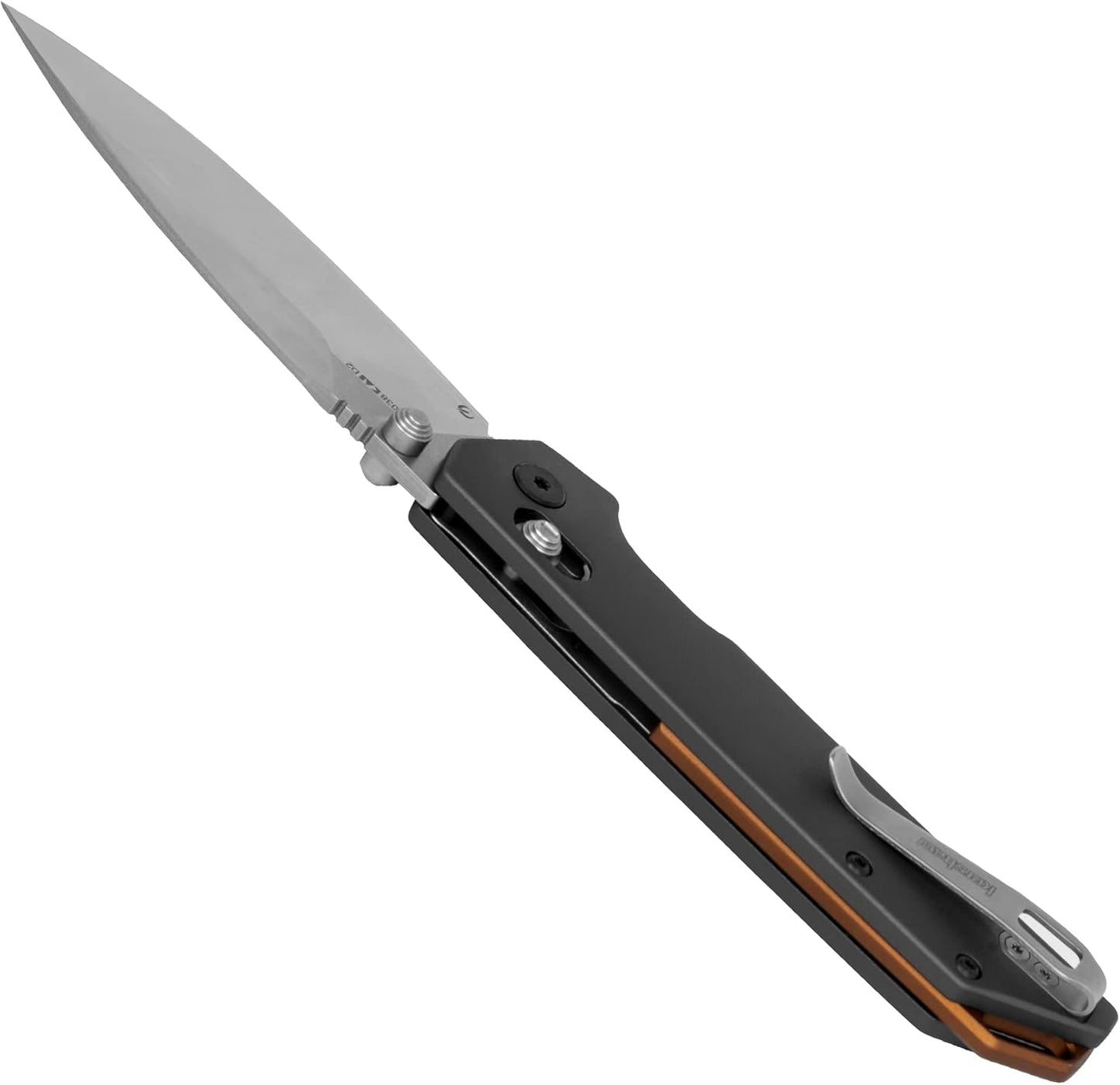Kershaw Iridium Folding Pocket Knife, 3.4 inch D2 Steel Blade, DuraLock Locking Mechanism, Pocketclip
