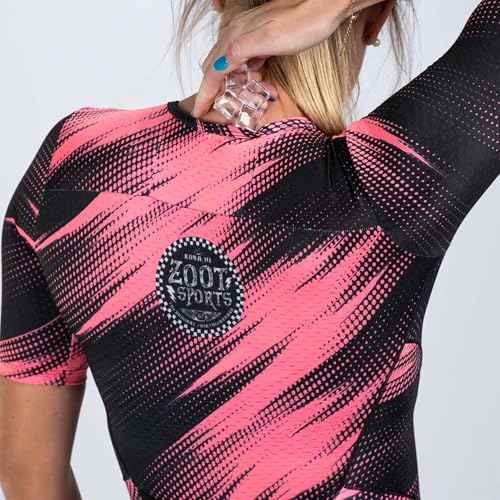 Zoot Women¡¯s LTD Tri Aero Fz Racesuit, Short Sleeve Aerodynamic Cycle Race Swim Bike Run Tri Suit with Pockets UPF 50+ Fabric