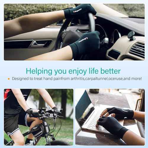 Micro-Pressure Sensation Arthritis Gloves, Fingerless Non-Slip Breathable Gloves for Arthritis Carpal Tunnel Pain Relief, Hand Pain, Fit Women & Men | Medium