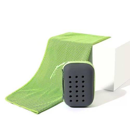Cooling Towel with Soft Breathable Fabric - Quick Drying, Sweat Absorbing for Sports & Fitness, with Storage Box,Green