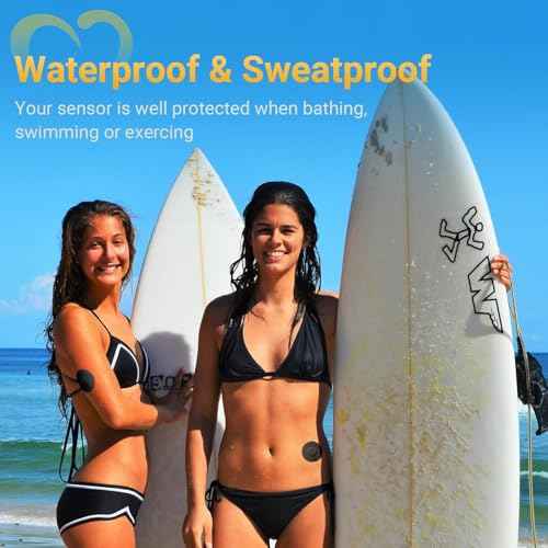 Libre 3 Sensor Covers Waterproof, Amolyfe Trial Pack - 2 BumpProof Hard Caps for Freestyle Libre 3 Plus Covers, 4 Pack Breathable Latex Free Glucose Sensor Medical CGM Adhesive Patches (Trial Pack)