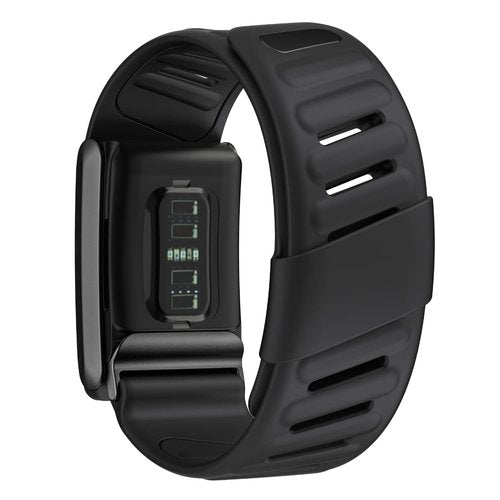 DADO Comfort Durable Silicone Wristband Compatible with WHOOP 4.0 Band, Soft Silicone Sports Loop Strap for Men & Women, with U Shapped Connector (All Black)