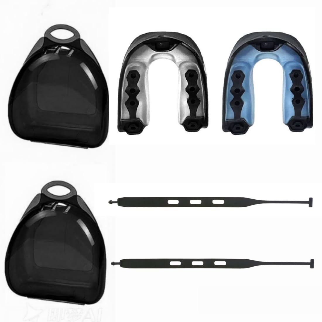 2Pcs Football Mouth Guard, Sports Mouth Guard Football Mouthpiece Youth Mouth Guards with Strap Mouthguards for Youth and Adult Athletes, Boxing, Lacrosse and Hockey