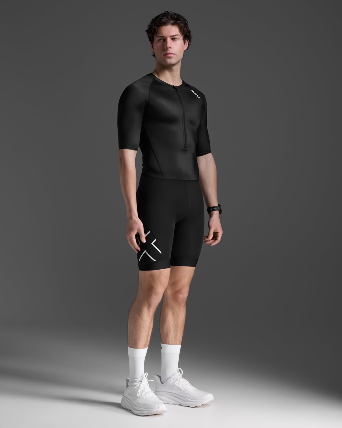 2XU Men's Core Sleeved Trisuit - Black/White - Medium