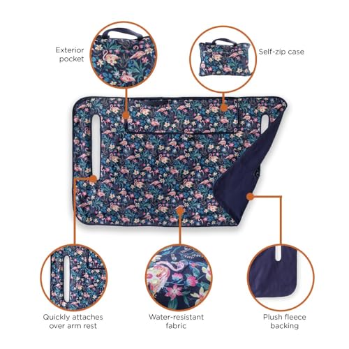 Classic Accessories for Vera Bradley Water-Resistant Golf Seat Blanket, 54 x 32 Inch, Flamingo Garden