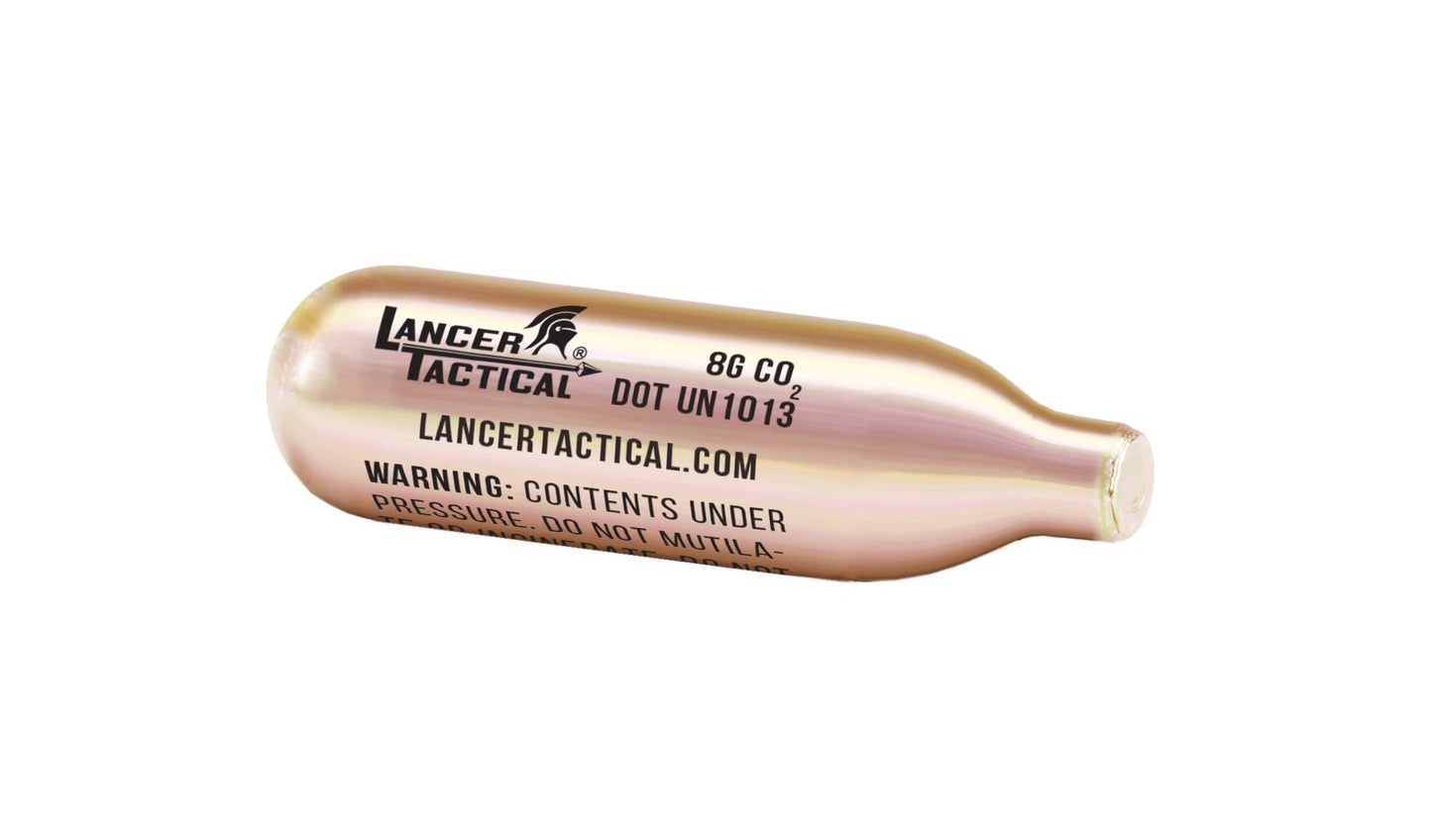 Lancer Tactical 8g CO2 Cylinder CO2 Cartridge CO2 Charger for Kitchen Use, Airsoft, Air Gun, Seltzer Water Chargers, Seltzer Soda Chargers, Pepper Gun (Count 50)