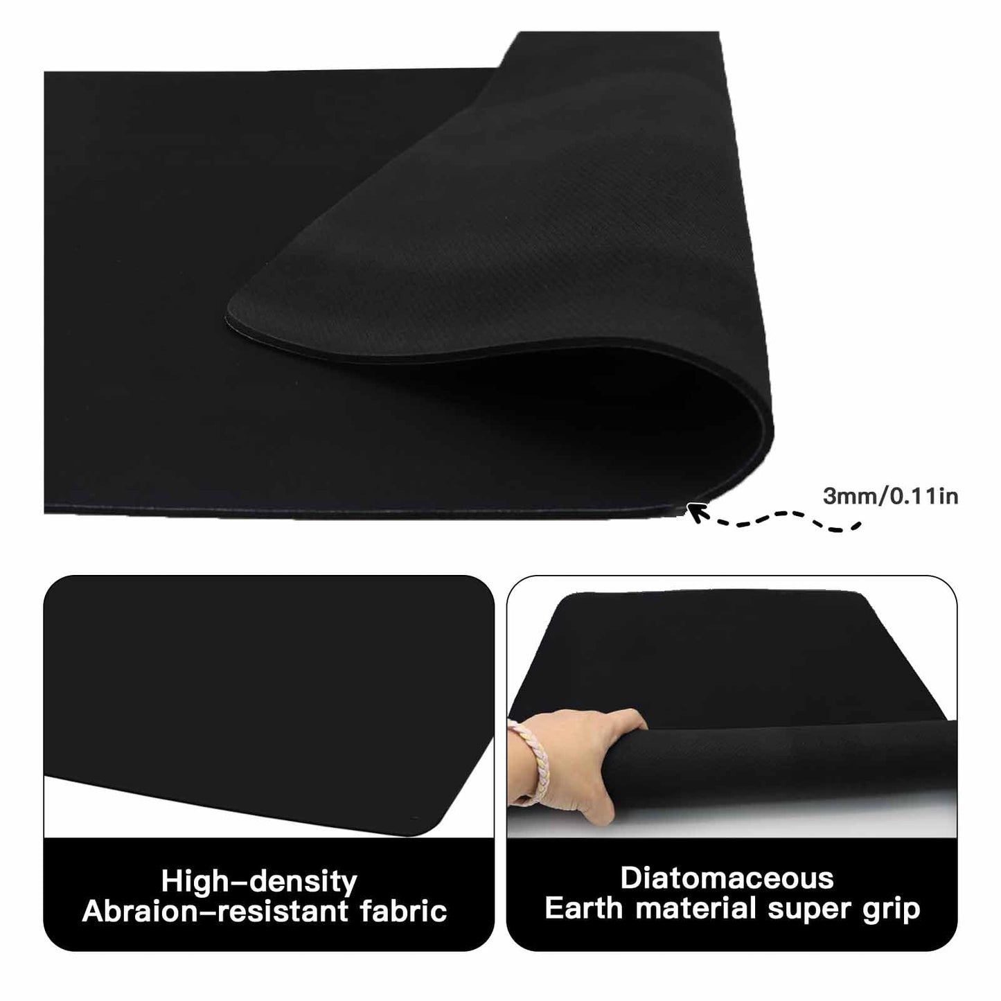2-Pack Non-Slip Exercise Bike Mat for Peloton & Concept 2 Rower - Protects Hardwood Floors & Carpets - Gym Equipment Mat for Spin Bikes, Trainers, Home Workouts (11.8 inches x 23.6 inches)