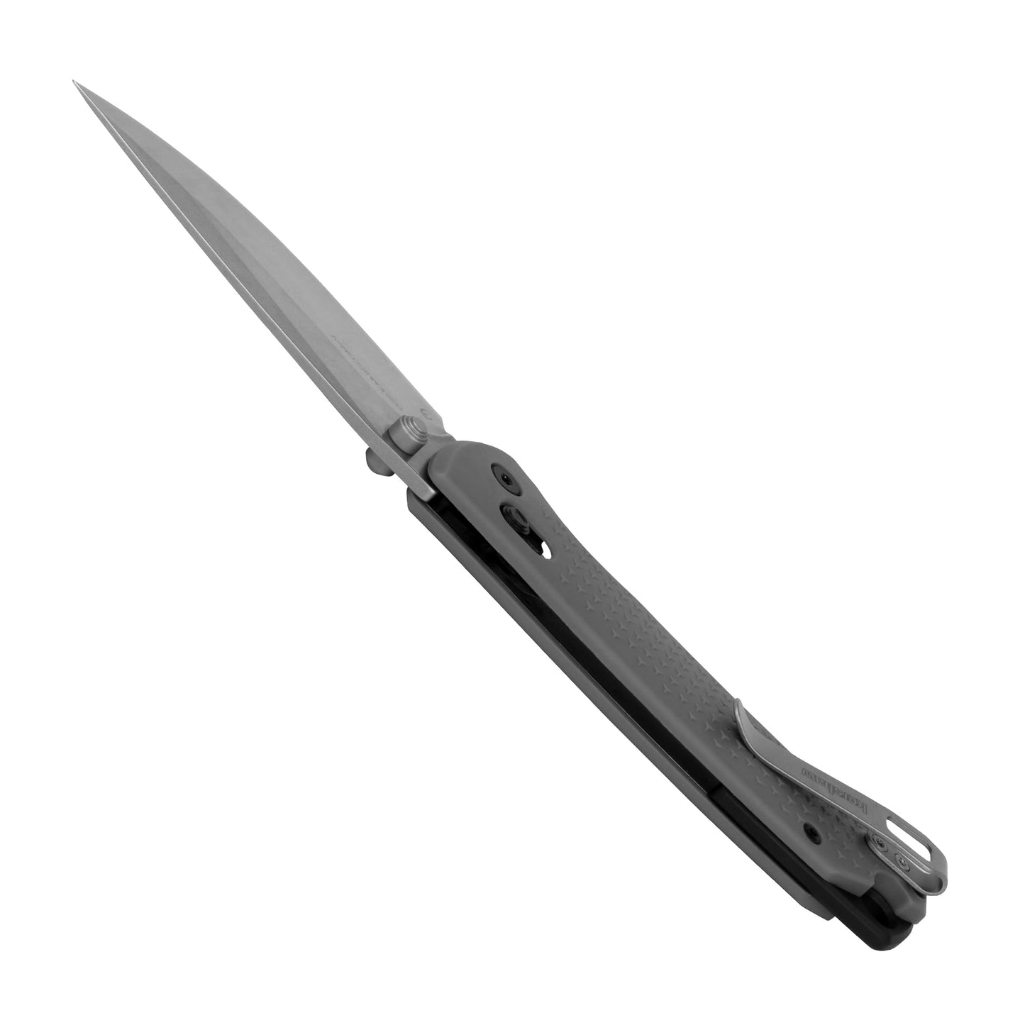 Kershaw Sequence Folding Pocket Knife, 3.32 inch 8Cr13MoV Stonewashed Blade, Grey GFN Handle, Manual Opening, Duralock Locking Mechanism, Pocketclip