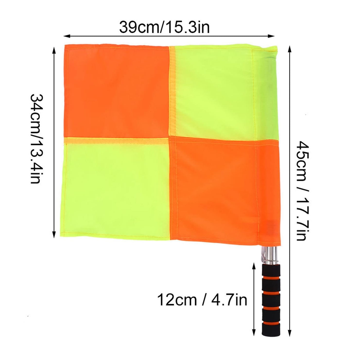 2Pcs Referee Flags, Athletic Soccer Referee Flags Soccer Officiating Flags, Referee Linesman Flag with Storage Bag for Sports Match Soccer Football Hockey Training Soccer Accessories Linesman Flags