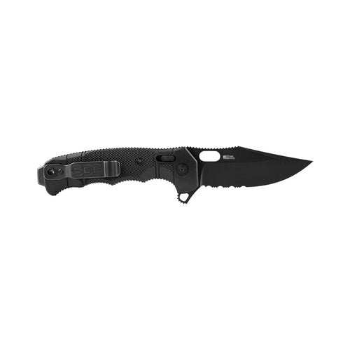 SOG Seal XR Partially Serrated Hard-Use Ambidextrous Pocket Tactical Folding Knife XR Lock CPM-S35VN Steel