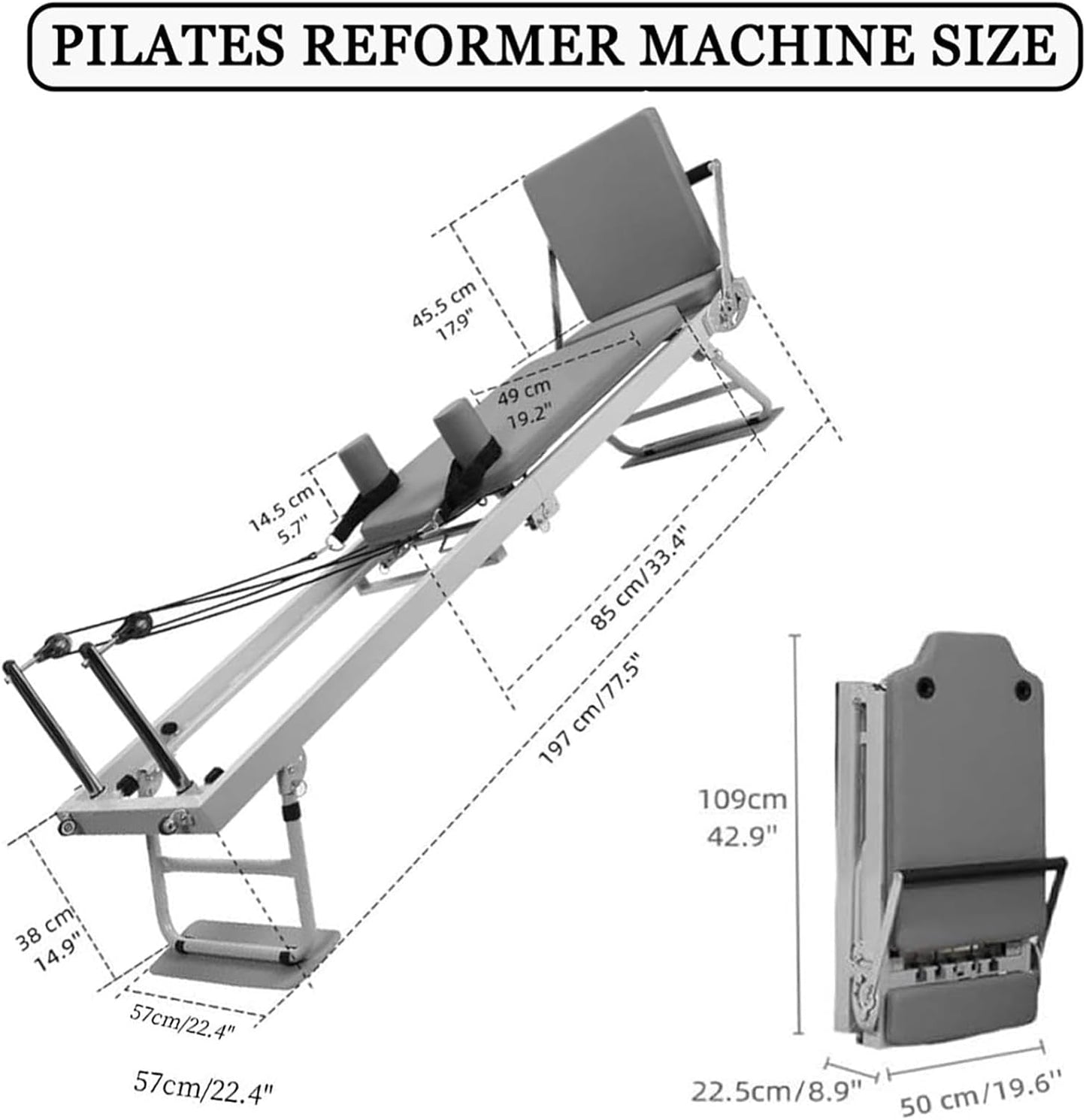 002,Foldable Pilates Equipment for Home Workouts Improve Body Posture Improve Concentration Builds Muscle Strength Suitable for Advanced and Beginners Users