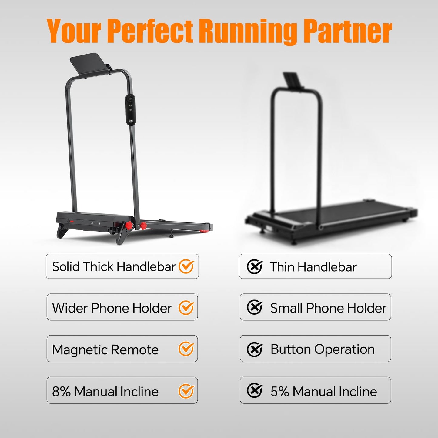 Joxir Walking Pad Treadmill with Incline, 7.5MPH Under Desk Treadmill for Home Office, 360 Lbs Capacity Portable Treadmills with Remote Control, Led Display