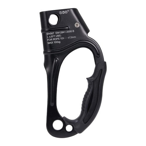 SOB Hand Ascender, Rock Climbing Tree Arborist Rappelling Gear Equipment Rope Clamp for 10~13MM Rope (Left Hand Black)