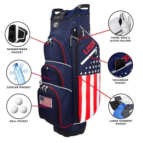 Hot-Z Golf USA Flag Cart Bag USA