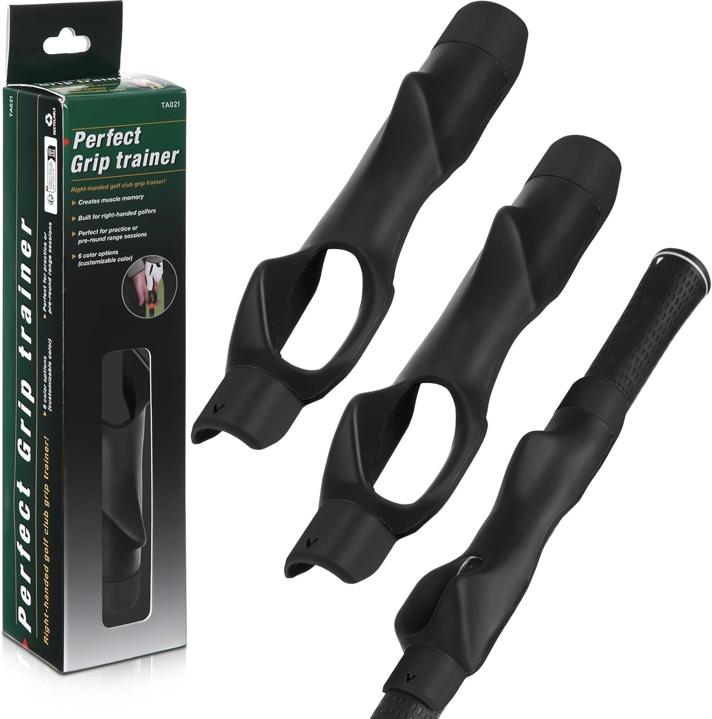3 Pack Golf Grip Trainers, Golf Training Aid, Swing Trainer Club Grips Accessories for Right Handed Club Grip Equipment to Help Correct Hand Position