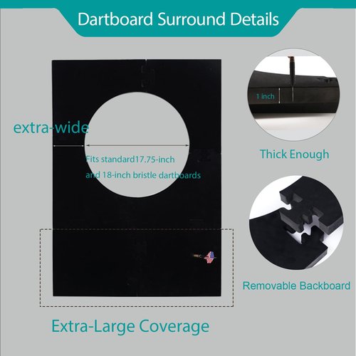 Afumazi Extended Dartboard Surround, Large Dart Board Wall Protector with Scoreboard for Home Bar Game Room
