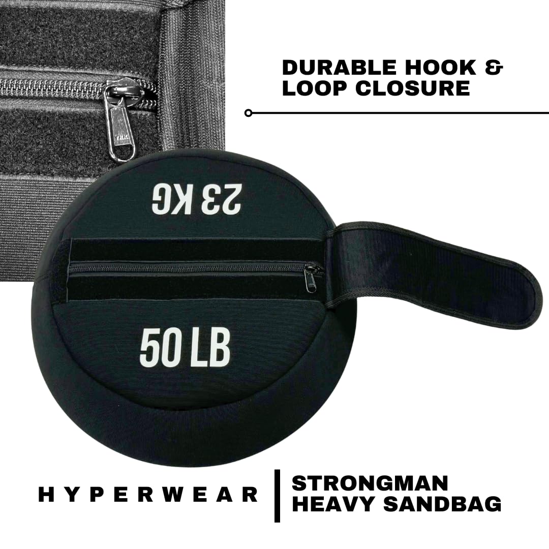 HYPERWEAR Boulder Strongman Sandbag (50 lbs) Heavy-Duty Neoprene Workout Bag for Strength & Full-Body Training