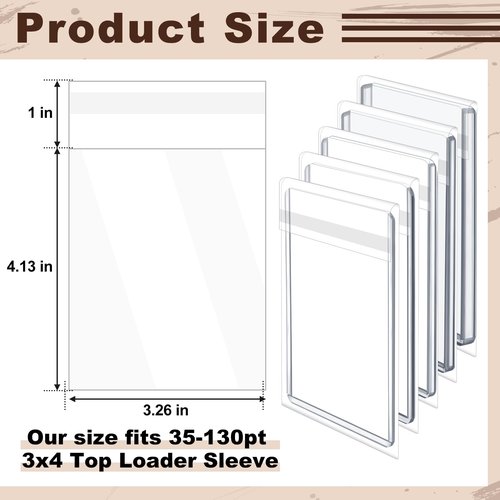 AmazingSpark 300 Pcs Resealable Team Bags for Trading Cards Holders 35-130pt, Fit Graded Card Sleeves Sports Slabs Sleeves Plastic Collectible Slabs Protection