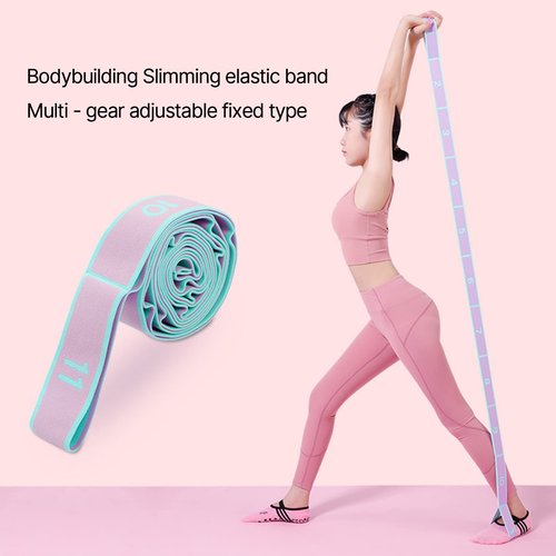 Uqezagpa Stretch Strap with 9 Loop Elastic Stretching Band for Physical-Therapy Dance Pilates Hamstring Strength Training