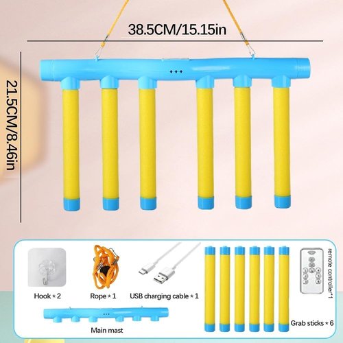 Sunbuti Reflex Game Falling Sticks, Reflex Stick Game, Reaction Time Training, Hand Eye Coordination Training, Upgrade 3 Adjustable Speed Drop Stick Test Game for Adults with Remote Control (Blue-a)