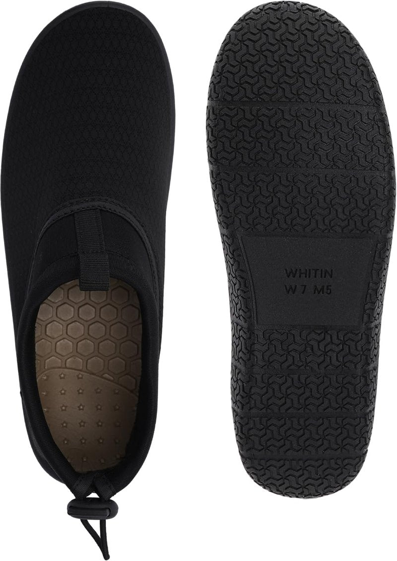 WHITIN Water Shoes for Men Women Quick Dry Aqua Minimalist Barefoot Socks Male Comfy Beach Swim Pool Lake Yoga Sport Kayak Sand Sneaker All Black