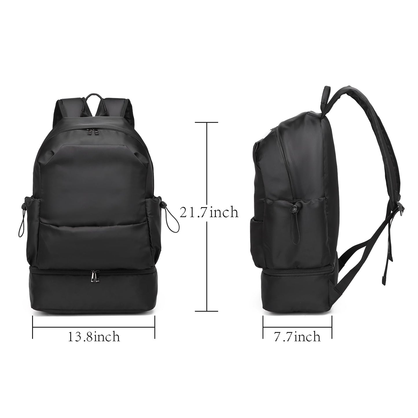 seyfocnia Large Gym Backpack for Men,Waterproof Travel Backpack With Shoe Compartment Lightweight Sports Gym Bag Casual Daypack-Black