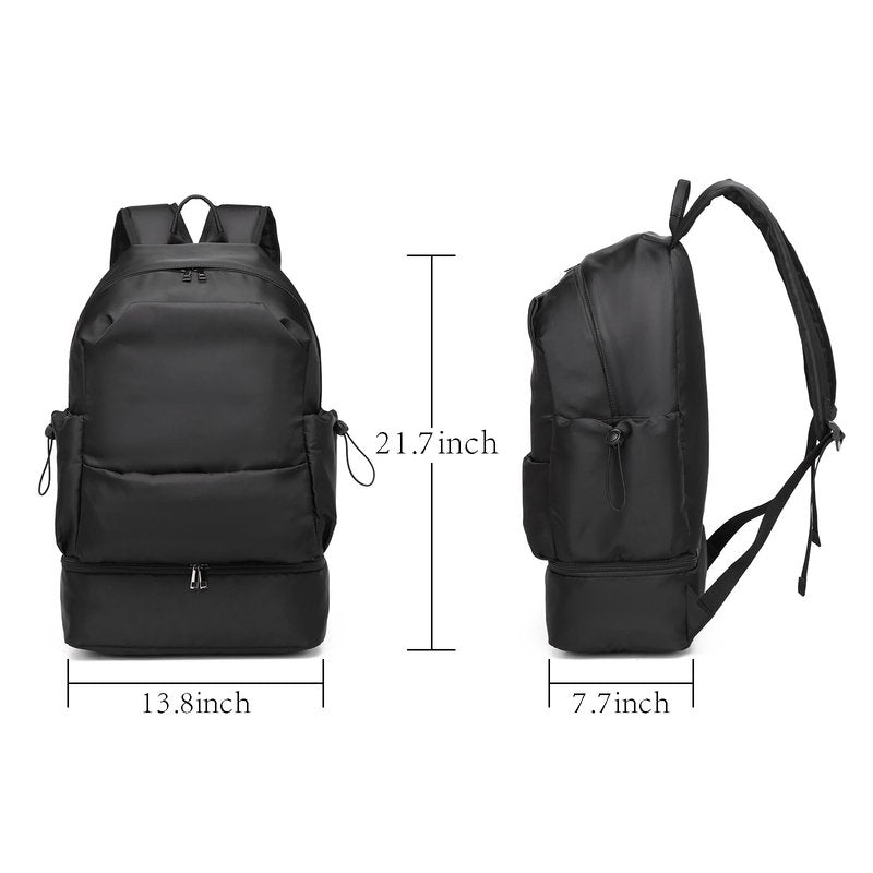 seyfocnia Large Gym Backpack for Men,Waterproof Travel Backpack With Shoe Compartment Lightweight Sports Gym Bag Casual Daypack-Black