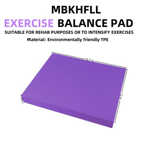 MBKHFLL Exercise Balance Pad,Balance Foam Mat for Physical Therapy Equipment & Strength Stability Training, Slip Resistant Foam Mat for Yoga, Pilates, Meditation,Gardening knee pads (Purple)