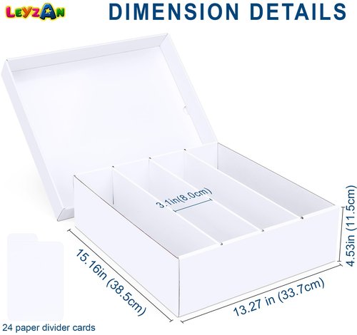 Leyzan Trading Card Storage Box, 3200 Count Cardboard Storage Box with Divider for Sports, Tcg, Mtg Card(1 Pack)