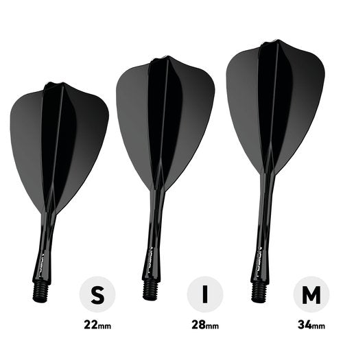 Winmau Darts Fusion Integrated Flight & Shaft System - Arrow Shape & Design - Black Colour, Short Length