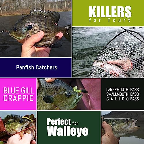 165 Pcs Crappie Tube Lures Kit - Soft Plastic Baits & Jig Heads for Freshwater Saltwater Fishing