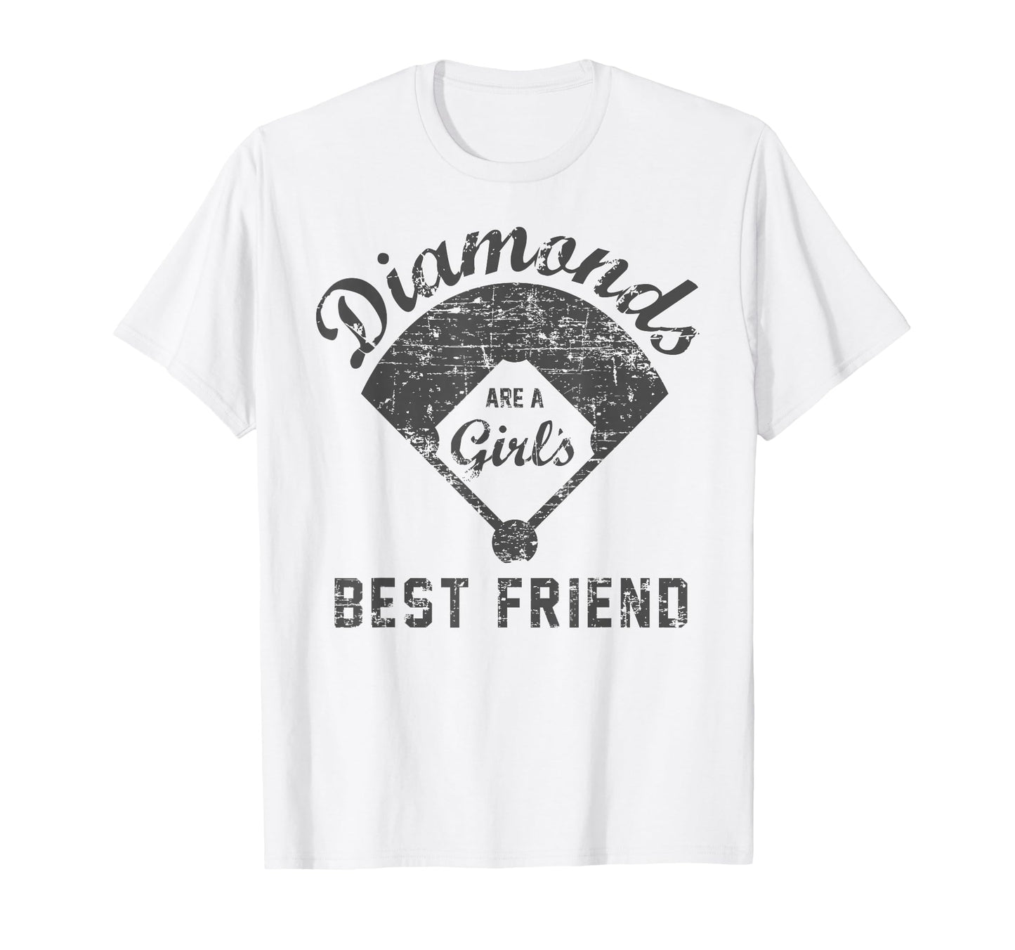 Diamonds are a Girl's Best Friend Shirt Softball Mom Gift T-Shirt