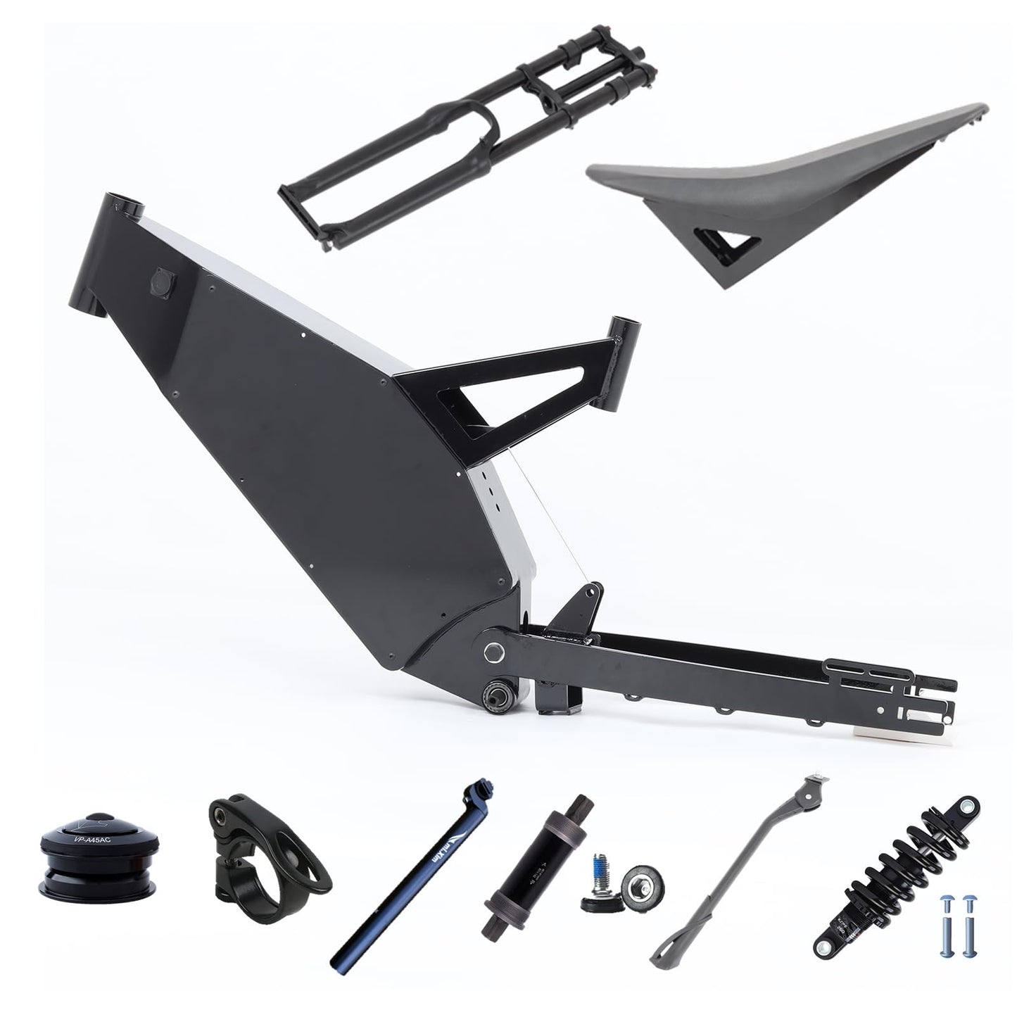 KEYU F6 Step Strong Carbon Mountain Fat 26 Aluminum Dirt Full Suspension Enduro Bomber Electric Bicycle Bike Ebike Frame