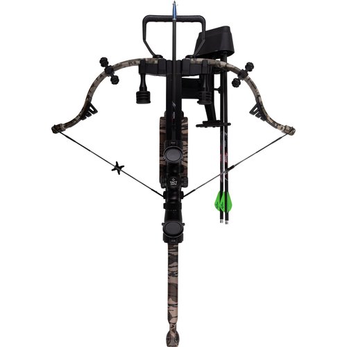 Excalibur Mag MAX Accurate High-Output CeaseFire Archery Hunting Crossbow - Scope, Scope Rings, 3 Quill Arrows with 100Gr Field Points, 4-Arrow Quiver Included