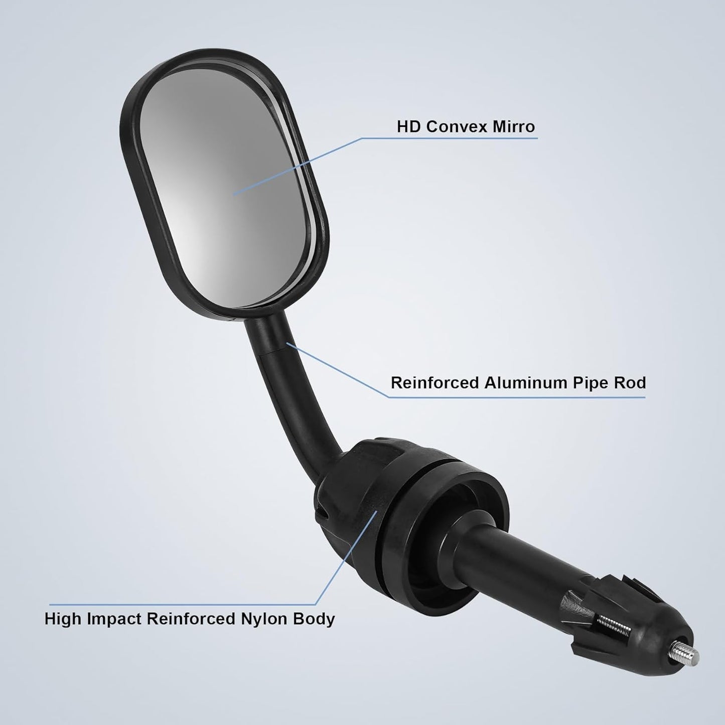 2 Pack Bicycle Mirror for Handlebars – Adjustable Bike Mirror Handlebar Mount, Wide Field of View for Safe Cycling, Easy Installation, Vibration-Free (Black-round)