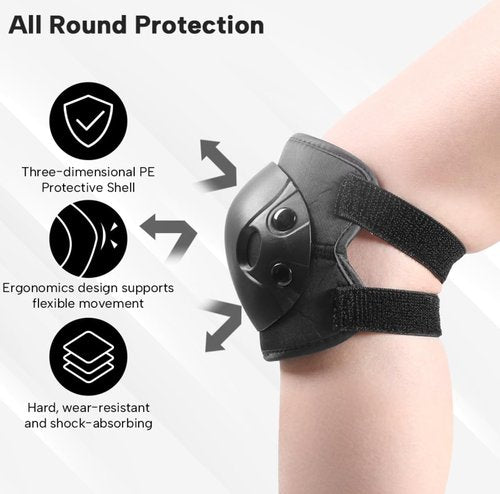 Cockchafer Kids and Youth Knee Elbow Wrist Guards Protective Gear Set for Skateboarding, Roller Skating, Inline Skating, Scooter Riding, BMX Biking (Black, Small)