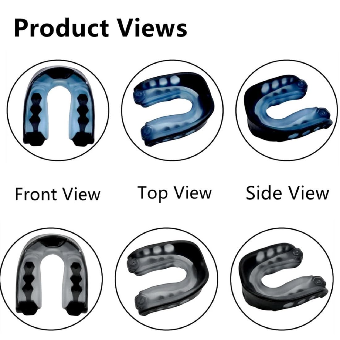 2Pcs Football Mouth Guard, Sports Mouth Guard Football Mouthpiece Youth Mouth Guards with Strap Mouthguards for Youth and Adult Athletes, Boxing, Lacrosse and Hockey