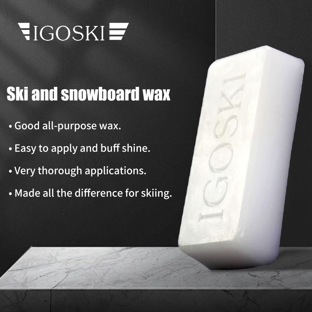 IGOSKI Ski Wax for Snowboard 180g – Universal Glide Wax for Optimal Performance in Any Condition(White Color)
