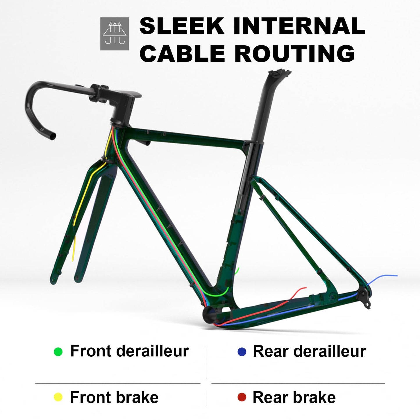 ICAN Graro Carbon Gravel Bike Frameset UCI and UDH Rear Hanger Bottom Bracket T47 49/52/54/56/58cm (Chameleon, 49cm)