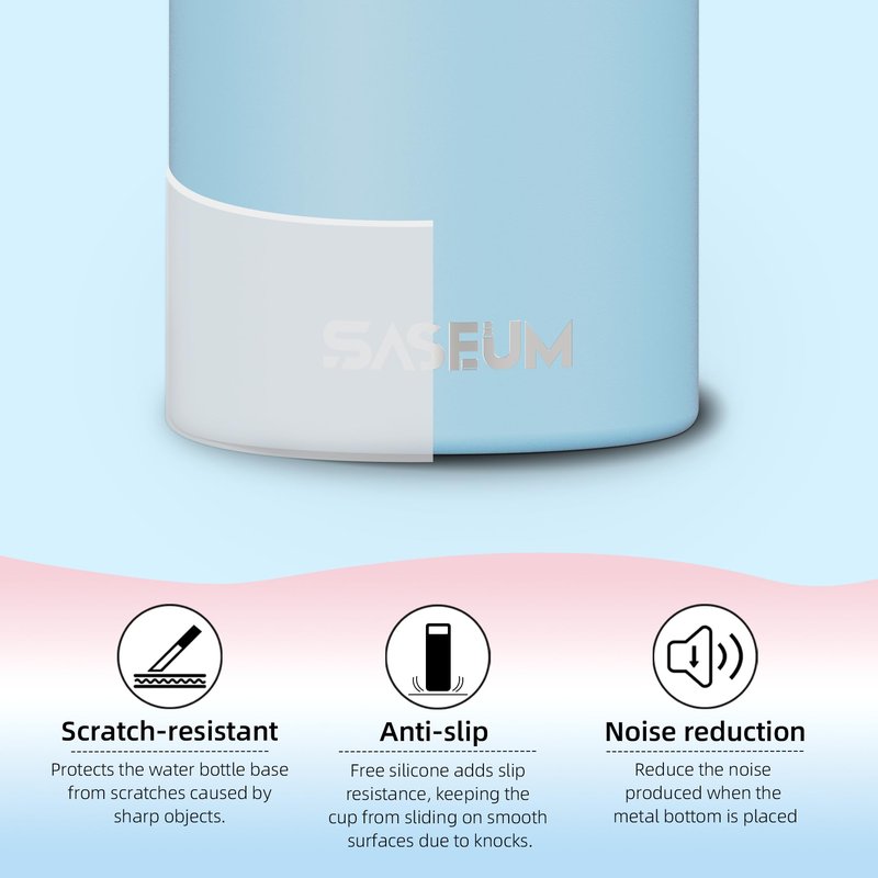 SASEUM Sport Water Bottle 32oz Stainless Steel Double Wall Vacuum Thermal Mug with Leak Proof Spout Lids, Wide Mouth Metal Insulated Water Jug for Gym and Travel(Blue Pink)