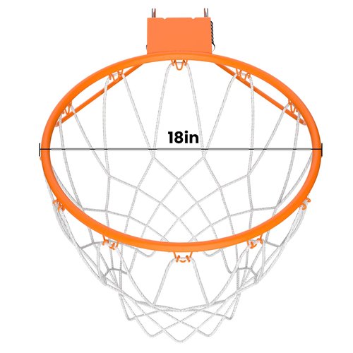IGL Basketball Standard 18 inch Rim for 52 Inch Basketball Hoop