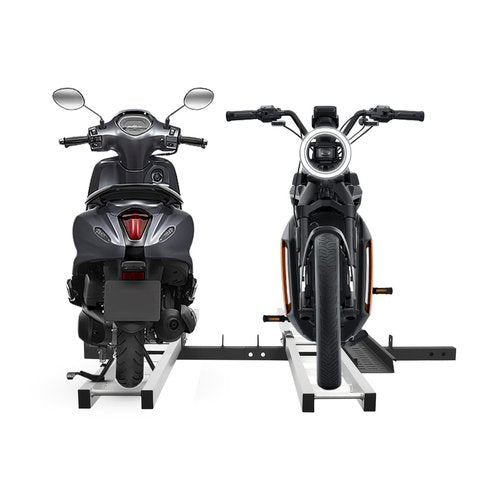 Heavy-Duty Aluminum Motorcycle Hitch Carrier for Dirt Bikes 600LBS/272kg with Anti-Slip Strap&Ramp Compatibility