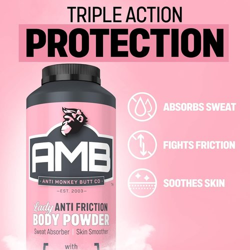 Anti Monkey Butt Body Powder for Women - Talc-Free, Anti-Chafing, Odor Control, & Sweat-Absorbing Powder for Foot, Inner Thighs, & Full Body - with Calamine - Hypoallergenic Formula - 8 oz - 2-Pack