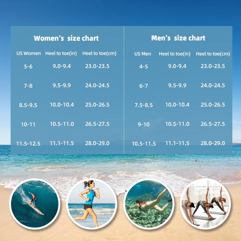 Water Shoes for Women Men Quick-Dry Aqua Socks Swim Beach Barefoot Yoga Exercise Wear Sport Accessories Pool Camping Must Haves Adult Youth Size 8.5-9.5Women/7.5-8.5Men