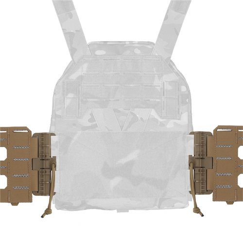 RASPIO Tactical MOLLE Vest Quick Release Elastic Cummerbund, Lightweight Girdle Side Belt Cumberbund Set(Brown)