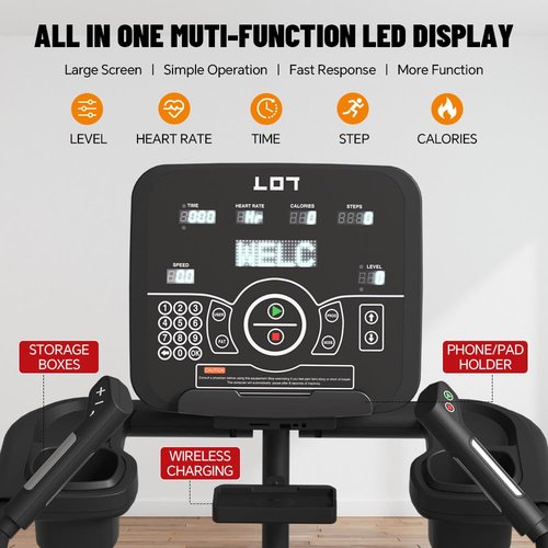 LOT Stair Stepper Machine, Commercial Stair Climber with LED Screen, Stair Exercise Machine with Wireless Charge & 15 Speed Levels for Cardio Workouts in Home Gym, 520LBS, 15-165 Steps/Minute, Black