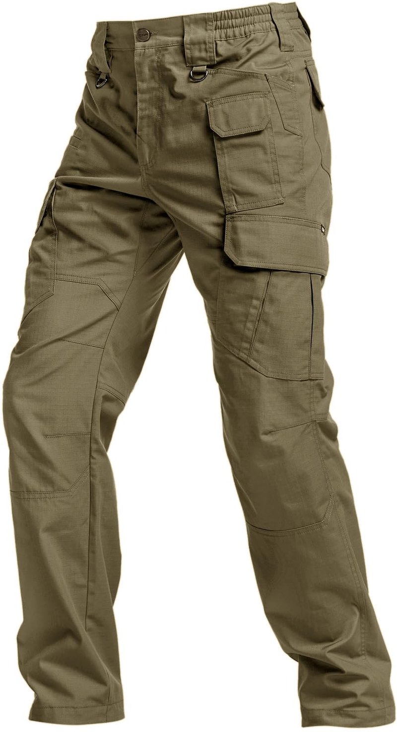CQR Men's Tactical Pants, Water Resistant Ripstop Cargo Pants, Lightweight EDC Work Hiking Pants, Outdoor Apparel, Raider Mag Soil Green, 40W x 30L