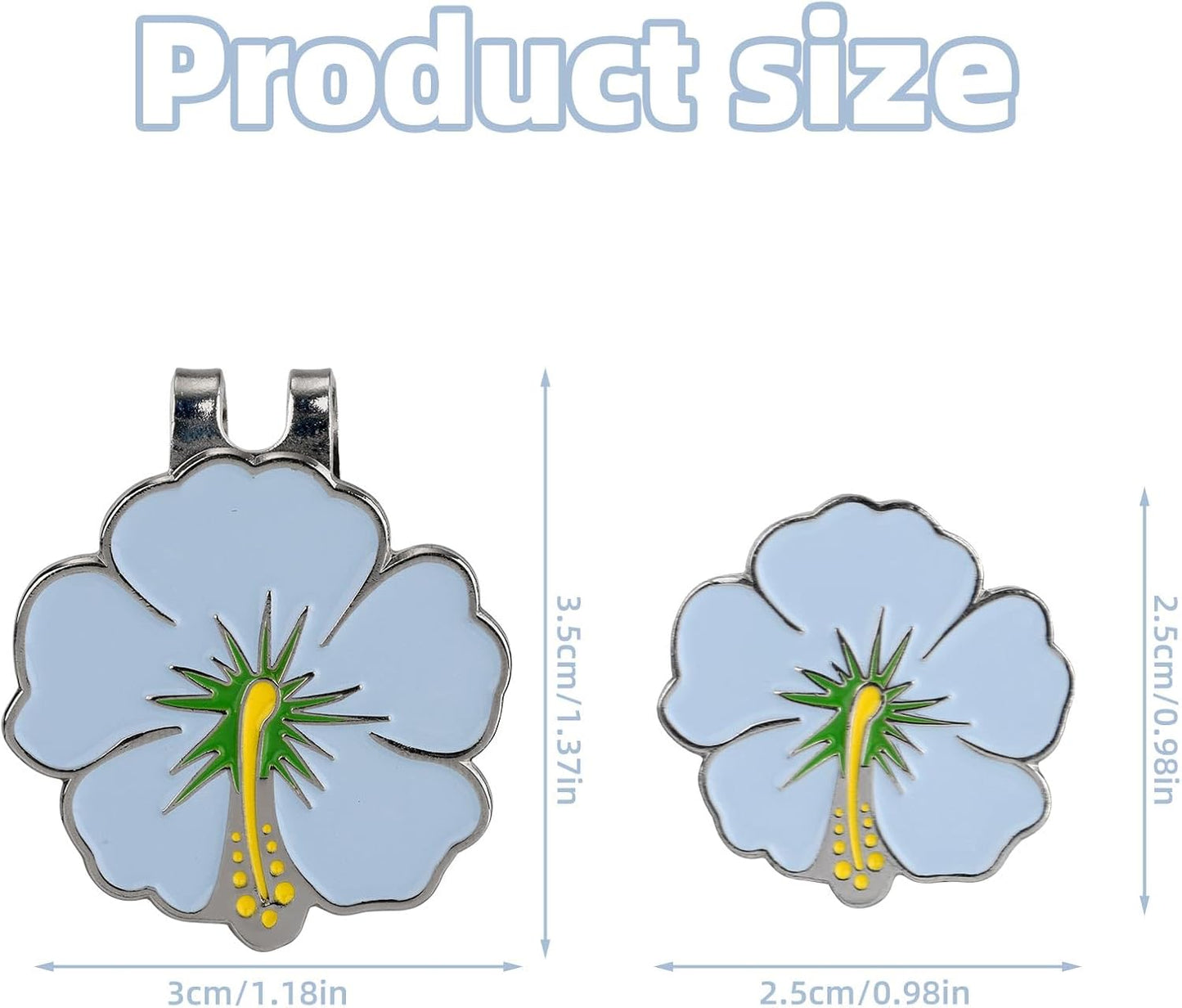 2pcs Magnetic Golf Ball Marker with Hat Clip, Flower Shape Golf Marker Magnet Set Cap Hat or Visor Clip Sports Bag Accessories for Women Men Golfer Friends Gift