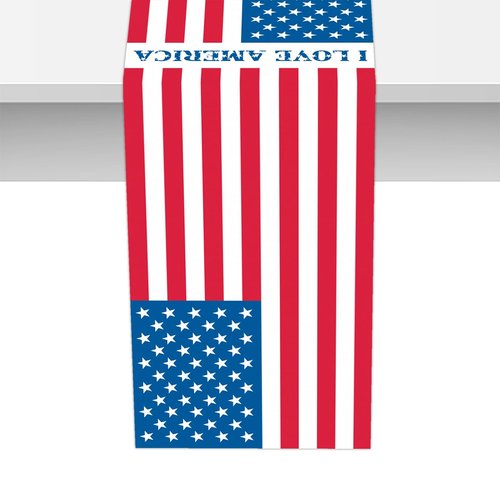 Independence Day Party Table Runner July 4th American Independence Day Party Supplies Decoration Patriot Day Birthday Baby Shower Home Kitchen Room Tabletop Coffee Table